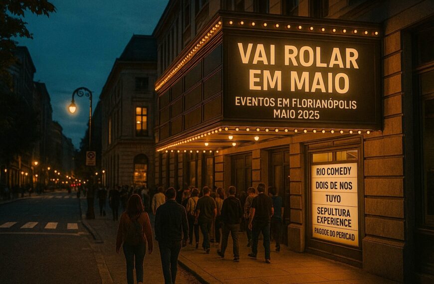 Confira os principais eventos que ainda vão rolar em Florianópolis neste mês de maio de 2025 — shows, teatro e experiências culturais para curtir na ilha e no continente.